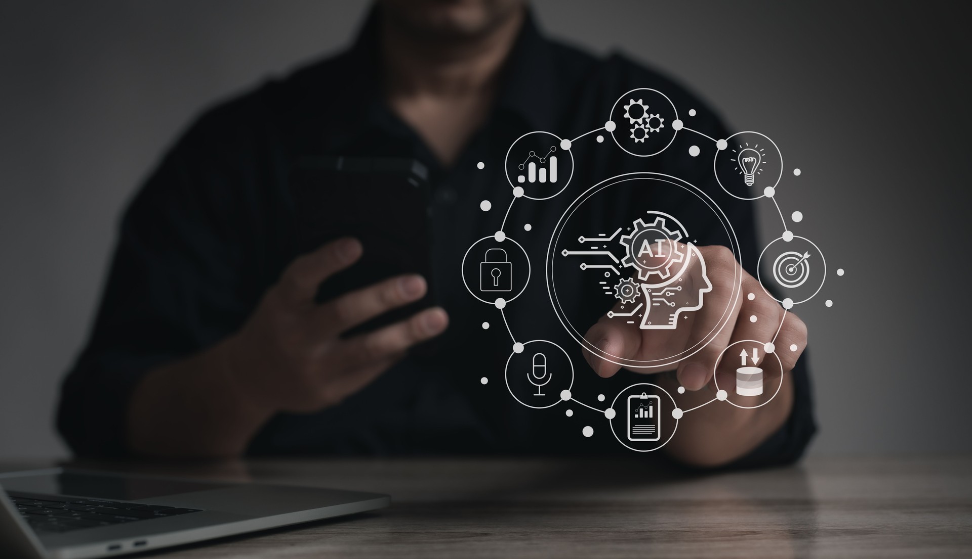 Digital transformation change management by Ai technology to process for new technology big data and business process strategy, cloud computing, smart industry internet and customer service management